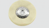 MIT SCHEIBEN AUS FLANELLSTOFF Schmalbürste mit konischem Aluminiumkern
